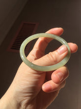 Load image into Gallery viewer, 57.6mm Certified 100% Natural light green gray Nephrite Bangle HN141-3359
