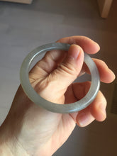 Load image into Gallery viewer, 53.2mm Certified 100% Natural gray black(灰冰) flat round cut nephrite jade bangle HN33-9075
