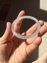 Load image into Gallery viewer, 51mm Certified 100% Natural Icy Pale Smoky Purple (烟紫) Gray Black Round Cut Nephrite Jade Bangle HN140-3371
