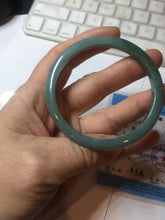 Load image into Gallery viewer, 53.5mm Certified Type A 100% Natural dark green/blue/yellow Guatemala slim Jadeite bangle PF13-5872
