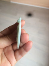Load image into Gallery viewer, Type A 100% Natural light green/white Jadeite Jade Buddha in my heart Pendant AX34
