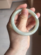 Load image into Gallery viewer, 53.5mm Certified type A 100% Natural green dark green floating seaweed round cut Jadeite bangle PC140-6615
