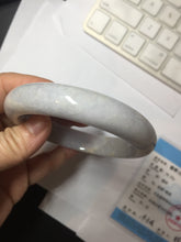 Load image into Gallery viewer, 62.5mm certified 100% natural Type A light purple/white jadeite jade bangle PA11-6113
