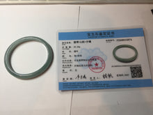 Load image into Gallery viewer, 51.5mm Certified Type A 100% Natural half green/blue half porcelain white Guatemala slim Jadeite bangle PF14-5874
