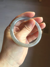 Load image into Gallery viewer, 53.2mm Certified 100% Natural gray black(灰冰) flat round cut nephrite jade bangle HN33-9075

