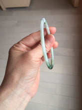 Load image into Gallery viewer, 57mm Certified type A 100% Natural sunyy green ling green purple gray black slim flat round cut Jadeite bangle PH199-3162
