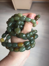 Load image into Gallery viewer, 100% Natural 12x9mm green/yellow olives shape nephriteJade bead bracelet group HE92
