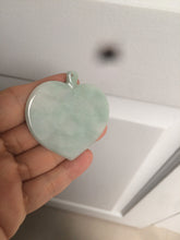 Load image into Gallery viewer, Type A 100% Natural light green/white Jadeite Jade Buddha in my heart Pendant AX34
