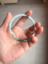 Load image into Gallery viewer, 57mm Certified type A 100% Natural sunyy green ling green purple gray black slim flat round cut Jadeite bangle PH199-3162
