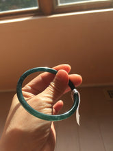 Load image into Gallery viewer, 57mm Type A 100% Natural icy black(冰乌鸡) blue gray Guatemala Slim Round Cut Jadeite Bangle PJ157-1371

