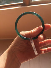 Load image into Gallery viewer, 57mm Type A 100% Natural icy black(冰乌鸡) blue gray Guatemala Slim Round Cut Jadeite Bangle PJ157-1371
