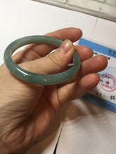 Load image into Gallery viewer, 51.5mm Certified Type A 100% Natural half green/blue half porcelain white Guatemala slim Jadeite bangle PF14-5874
