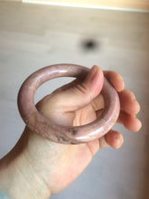 Load image into Gallery viewer, 54.3mm 100% natural plateau earth red/brown chubby round cut rose stone (Rhodonite) bangle XY81
