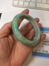 Load image into Gallery viewer, 56.5mm Certified Type A 100% Natural sunny green yellow Jadeite bangle J149-8123
