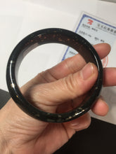 Load image into Gallery viewer, 59mm 100% Natural dark green/black meteorite Stellar Night sky nephrite Jade bangle HF94-1030
