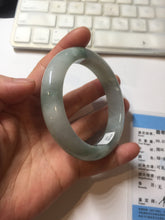 Load image into Gallery viewer, 57.5mm certified type A 100% Natural icy watery light green/purple/white chubby Jadeite jade bangle PF77-1315
