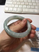 Load image into Gallery viewer, 57.5mm certified type A 100% Natural icy watery light green/purple/white chubby Jadeite jade bangle PF77-1315
