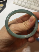 Load image into Gallery viewer, 51.5mm Certified Type A 100% Natural half green/blue half porcelain white Guatemala slim Jadeite bangle PF14-5874

