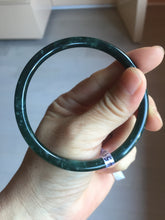 Load image into Gallery viewer, 55.6mm Certified Type A 100% Natural dark green/blue/gray Guatemala slim round cut Jadeite bangle PD20-4453

