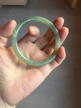 Load image into Gallery viewer, 56.2mm Certified 100% Natural icy watery light green/yellow round cut nephrite jade bangle HN32-3597
