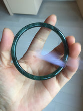 Load image into Gallery viewer, 55.6mm Certified Type A 100% Natural dark green/blue/gray Guatemala slim round cut Jadeite bangle PD20-4453
