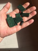 Load image into Gallery viewer, 100% Natural type A Shadow Leaf dark green Jadeite Jade safe and sound pendant group BL57
