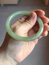 Load image into Gallery viewer, 56.2mm Certified 100% Natural icy watery light green/yellow round cut nephrite jade bangle HN32-3597

