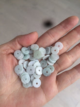 Load image into Gallery viewer, 50 pieces of 100% Natural light green/white Jadeite Jade small safety button beads AS79 (supply)
