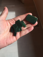 Load image into Gallery viewer, 100% Natural type A Shadow Leaf dark green Jadeite Jade safe and sound pendant group BL57
