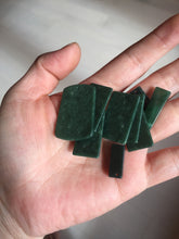 Load image into Gallery viewer, 100% Natural type A Shadow Leaf dark green Jadeite Jade safe and sound pendant group BL57
