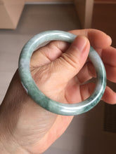 Load image into Gallery viewer, 54.5mm Certified Type A 100% Natural green round cut jadeite Jade bangle PJ36-0285
