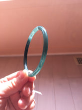Load image into Gallery viewer, 60.3mm Type A 100% Natural icy black(冰乌鸡) blue gray Guatemala Slim Round Cut Jadeite Bangle PJ154-1358
