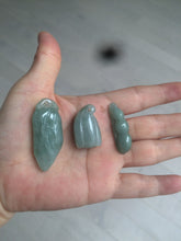Load image into Gallery viewer, 100% Natural type A dark green/gray Jadeite Jade bamboo shoot/lotus pod/Four Seasons Fortune Bean pendant AX31
