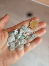 Load image into Gallery viewer, 50 pieces of 100% Natural light green/white Jadeite Jade small safety button beads AS79 (supply)
