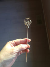 Load image into Gallery viewer, 100% natural Type A sunny green Jadeite Gold tone Alloy Hair Stick with Jade Cabochon | Auspicious Magpie &amp; Plum Blossom Design PE19
