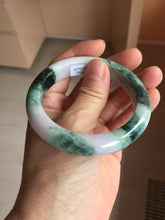 Load image into Gallery viewer, 55.5mm Certified 100% natural Type A Green &amp; Light Purple jadeite jade bangle PH246-0510
