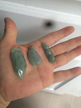 Load image into Gallery viewer, 100% Natural type A dark green/gray Jadeite Jade bamboo shoot/lotus pod/Four Seasons Fortune Bean pendant AX31
