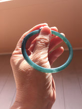 Load image into Gallery viewer, 60.3mm Type A 100% Natural icy black(冰乌鸡) blue gray Guatemala Slim Round Cut Jadeite Bangle PJ154-1358

