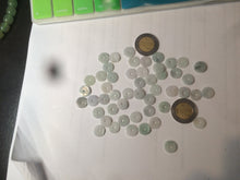 Load image into Gallery viewer, 50 pieces of 100% Natural light green/white Jadeite Jade small safety button beads AS79 (supply)
