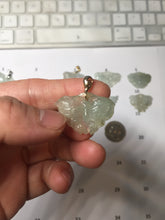Load image into Gallery viewer, 100% Natural type A icy watery light green Jadeite Jade butterfly pendant PH113-2
