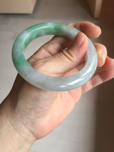 Load image into Gallery viewer, 53.5mm certified 100% natural Type A icy water sunny green/gray/black jadeite jade bangle BP157-5022
