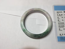 Load image into Gallery viewer, 55.5mm certified 100% natural Type A sunny green purple yellow(FU LU SHOU) white jadeite bangle PD156-6309
