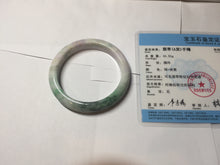 Load image into Gallery viewer, 55.5mm certified 100% natural Type A sunny green purple yellow(FU LU SHOU) white jadeite bangle PD156-6309
