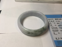 Load image into Gallery viewer, 53.5mm certified type A 100% Natural light green purple white Jadeite Jade bangle J150-6018
