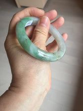 Load image into Gallery viewer, 53.5mm certified 100% natural Type A icy water sunny green/gray/black jadeite jade bangle BP157-5022
