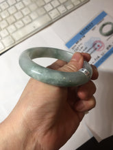 Load image into Gallery viewer, 57.5mm certified type A 100% Natural icy watery light green/purple/white chubby Jadeite jade bangle PF77-1315
