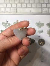 Load image into Gallery viewer, 100% Natural type A icy watery light green purple red (FU LU SHOU) Jadeite Jade butterfly pendant PH113-3
