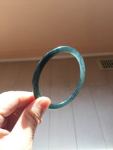 Load image into Gallery viewer, 卖了 60mm Type A 100% Natural icy black(冰乌鸡) blue gray Guatemala Slim Round Cut Jadeite Bangle PJ152-1378
