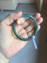 Load image into Gallery viewer, 55mm Certified Type A 100% Natural dark green/blue/gray Guatemala slim round cut Jadeite bangle PD18-4450

