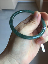 Load image into Gallery viewer, 55mm Certified Type A 100% Natural dark green/blue/gray Guatemala slim round cut Jadeite bangle PD18-4450
